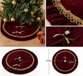 Wholesale Burgundy Velvet Christmas Tree Skirt – 120cm Holiday Tree Base Decor for Retailers & Bulk Orders