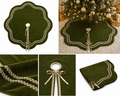 Wholesale Velvet Christmas Tree Skirt – Scalloped Edge with Gold Trim | 48 Inch Sample Available