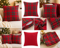 Red Plaid Christmas Pillow Covers – Classic Tartan Cushion Covers for Holiday Decoration Wholesale