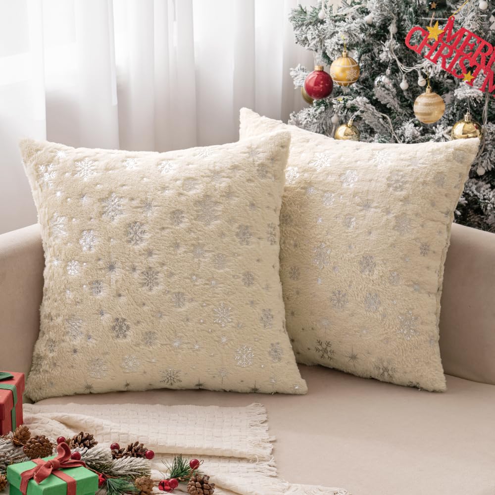Wholesale Plush Snowflake Embroidered Pillow Covers | Luxury Christmas Cushion Supplier