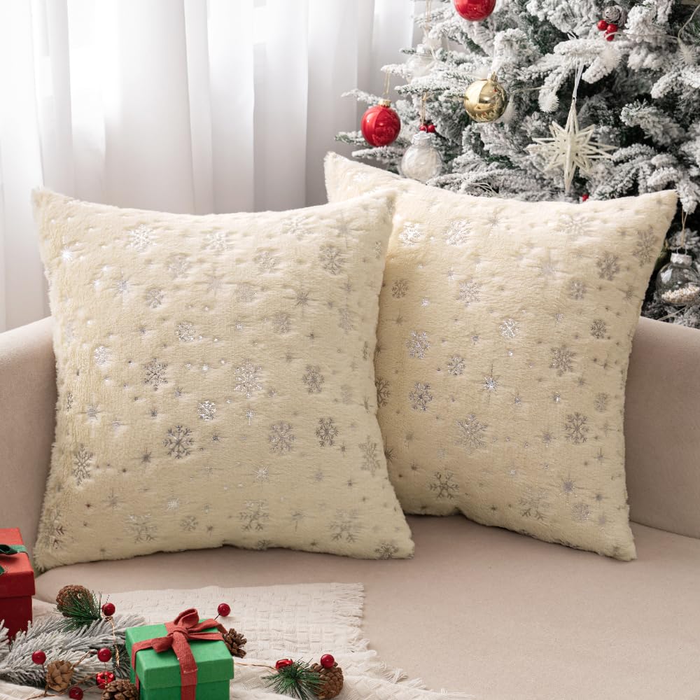 Wholesale Plush Snowflake Embroidered Pillow Covers | Luxury Christmas Cushion Supplier
