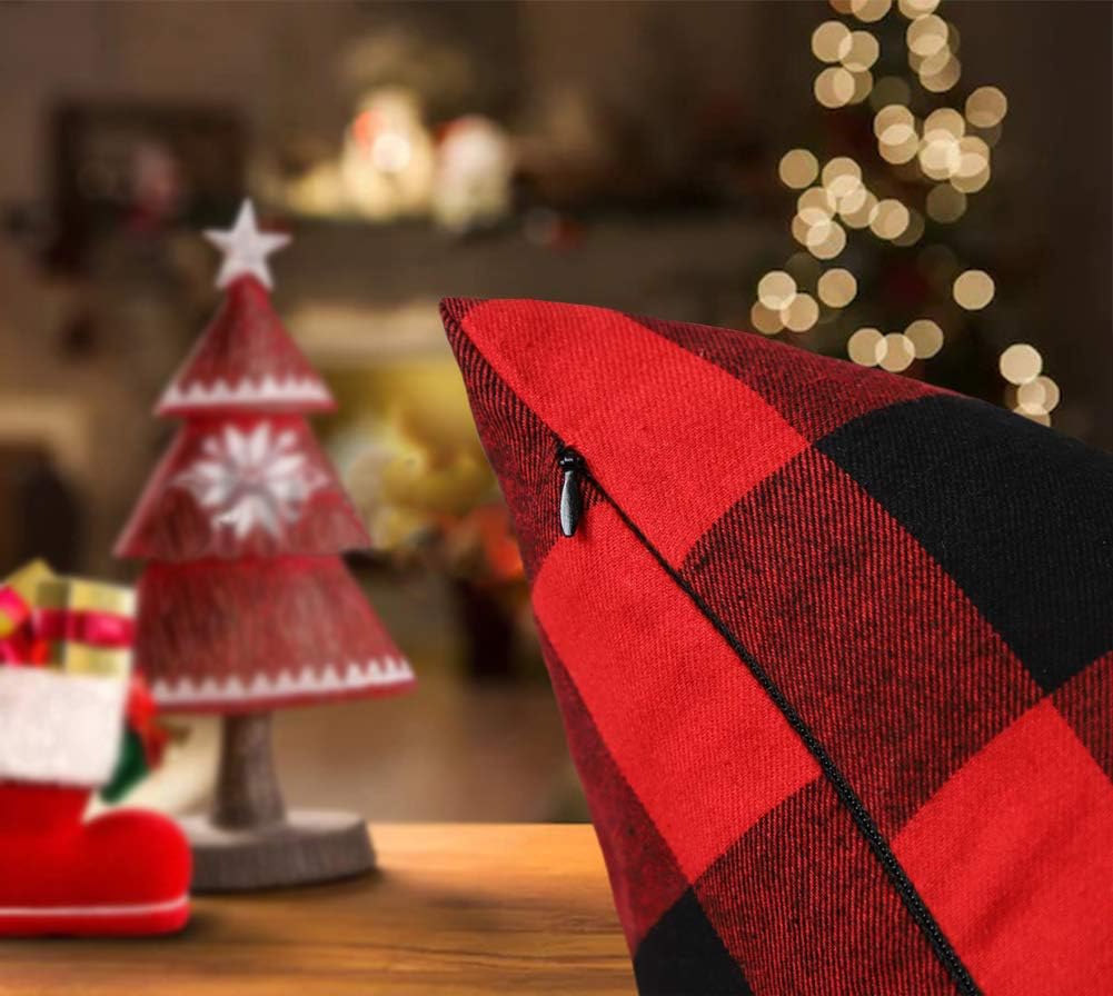 Rustic Christmas Decoration Plaid Pillow Cover Wholesale