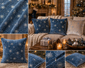 Blue Velvet Snowflake Christmas Pillow Covers – Winter Style Decorative Cushion Case | Wholesale & Custom