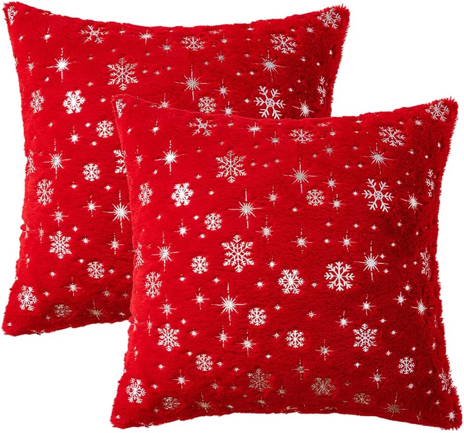 Wholesale Plush Snowflake Embroidered Pillow Covers | Luxury Christmas Cushion Supplier