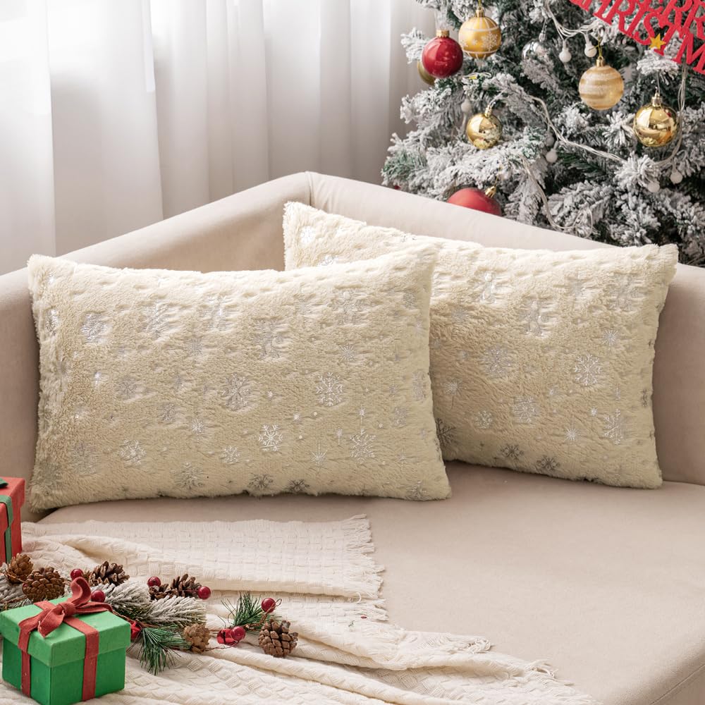 Wholesale Plush Snowflake Embroidered Pillow Covers | Luxury Christmas Cushion Supplier