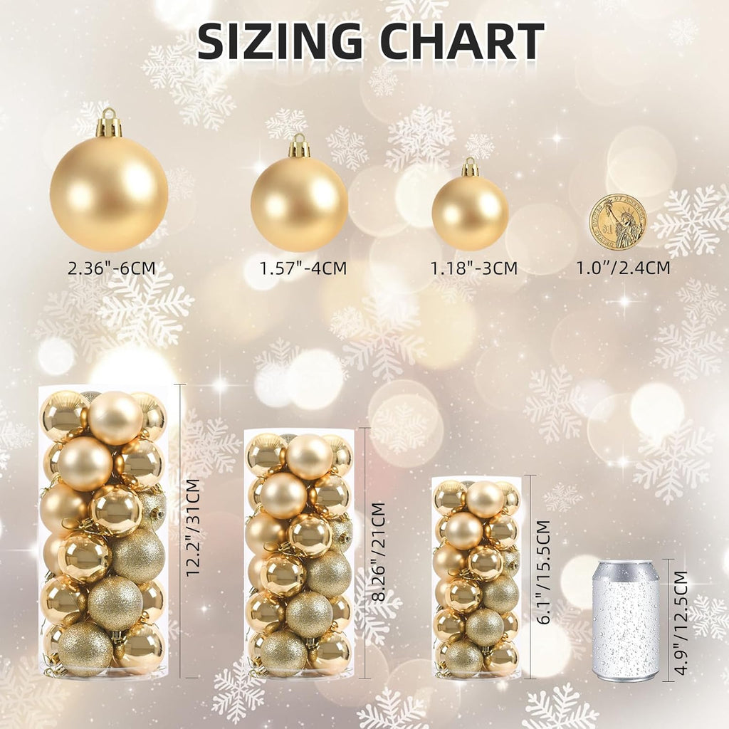 24ct Gold Christmas Ball Wholesale- Shatterproof Christmas Tree Decoration Ornaments Supplier