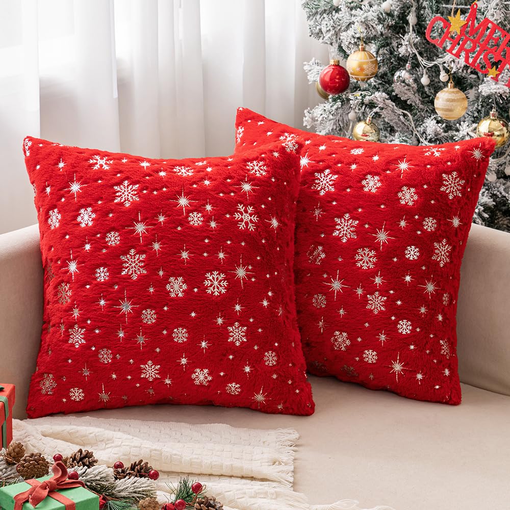Wholesale Plush Snowflake Embroidered Pillow Covers | Luxury Christmas Cushion Supplier