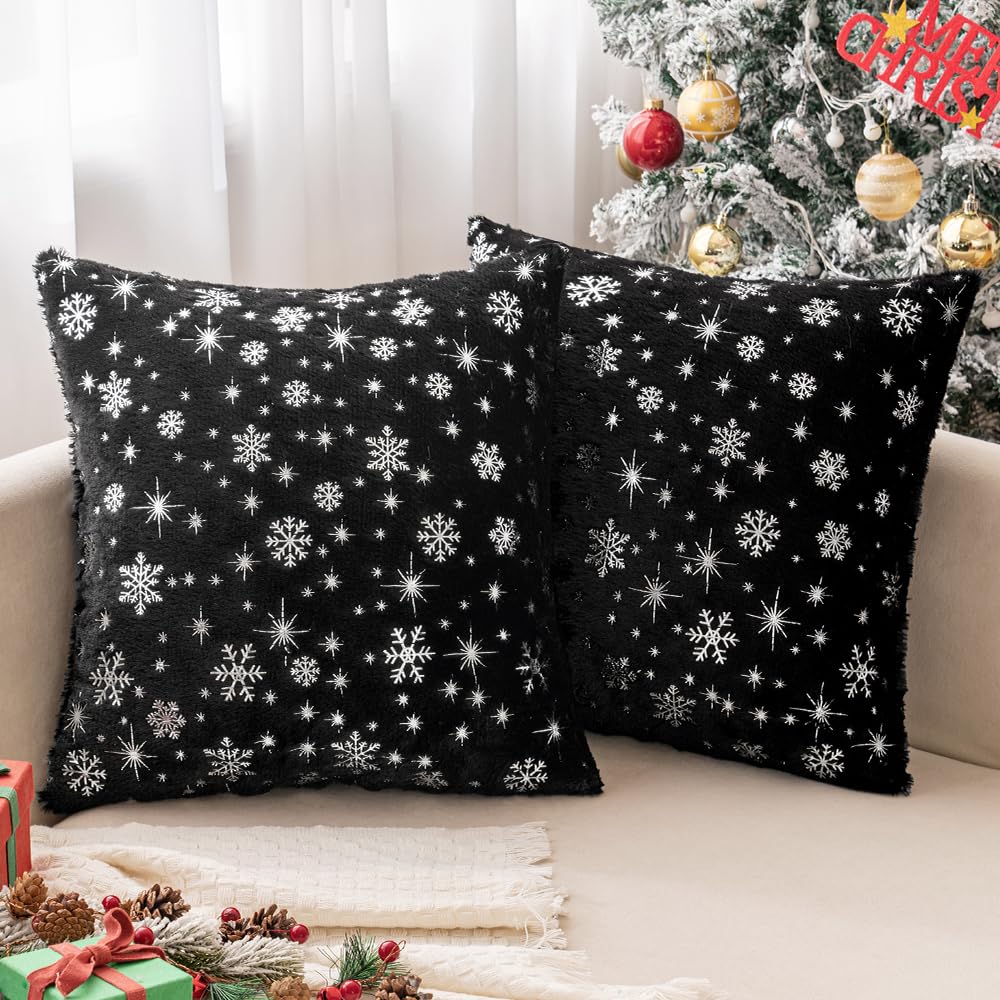 Wholesale Plush Snowflake Embroidered Pillow Covers | Luxury Christmas Cushion Supplier