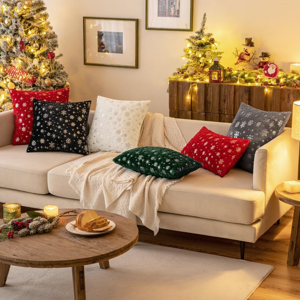 Wholesale Plush Snowflake Embroidered Pillow Covers | Luxury Christmas Cushion Supplier