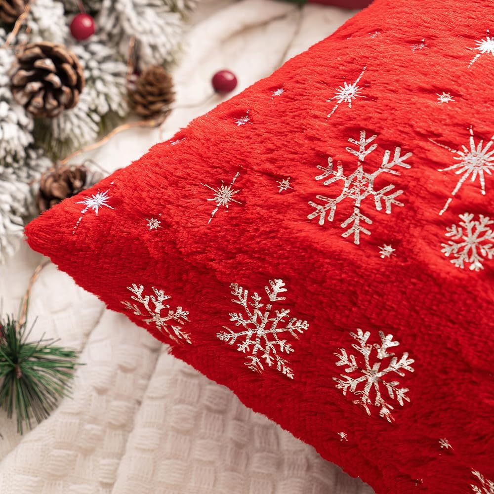 Wholesale Plush Snowflake Embroidered Pillow Covers | Luxury Christmas Cushion Supplier
