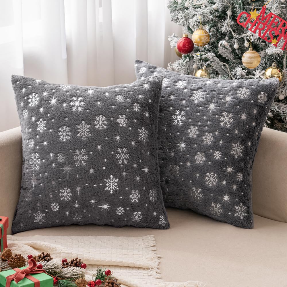 Wholesale Plush Snowflake Embroidered Pillow Covers | Luxury Christmas Cushion Supplier