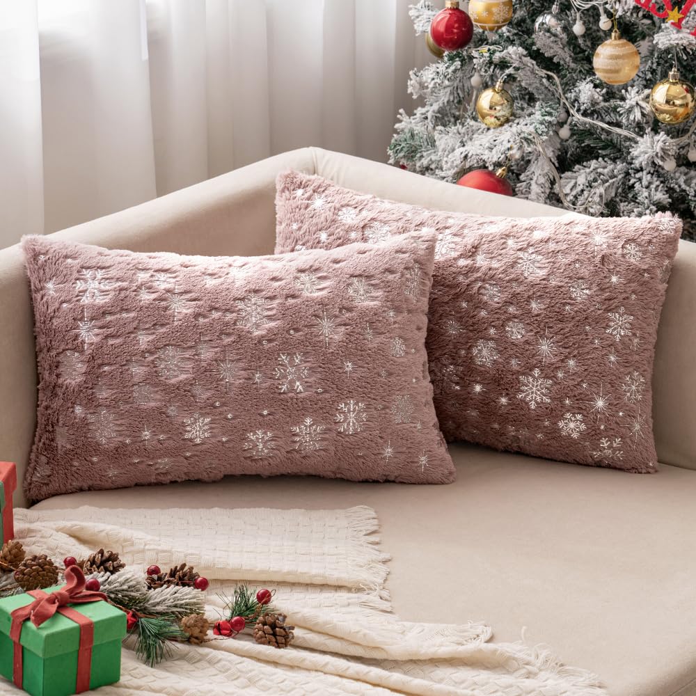Wholesale Plush Snowflake Embroidered Pillow Covers | Luxury Christmas Cushion Supplier