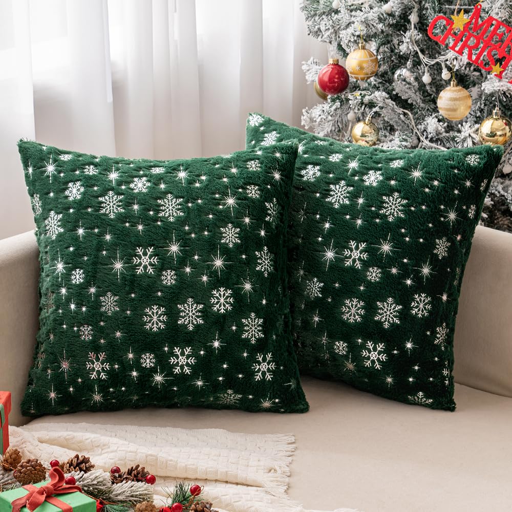 Wholesale Plush Snowflake Embroidered Pillow Covers | Luxury Christmas Cushion Supplier