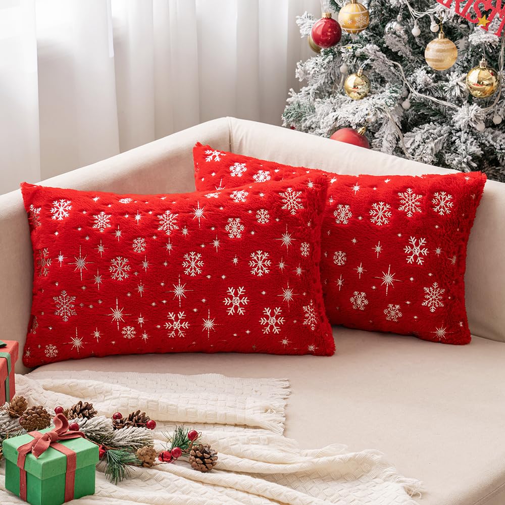 Wholesale Plush Snowflake Embroidered Pillow Covers | Luxury Christmas Cushion Supplier