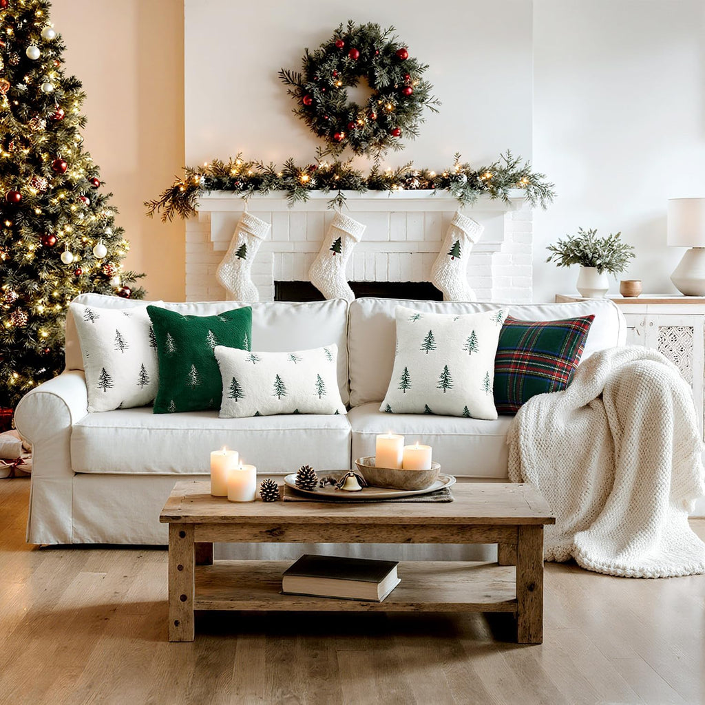 Wholesale Plush Christmas Tree Embroidered Pillow Covers | Holiday Cushion Supplier