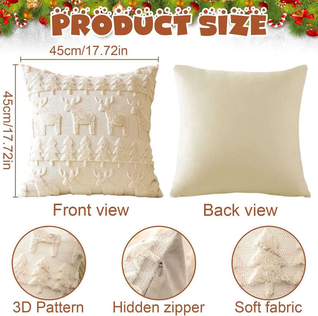 Wholesale Plush Reindeer Christmas Tree Pillow Covers | Holiday Cushion Supplier