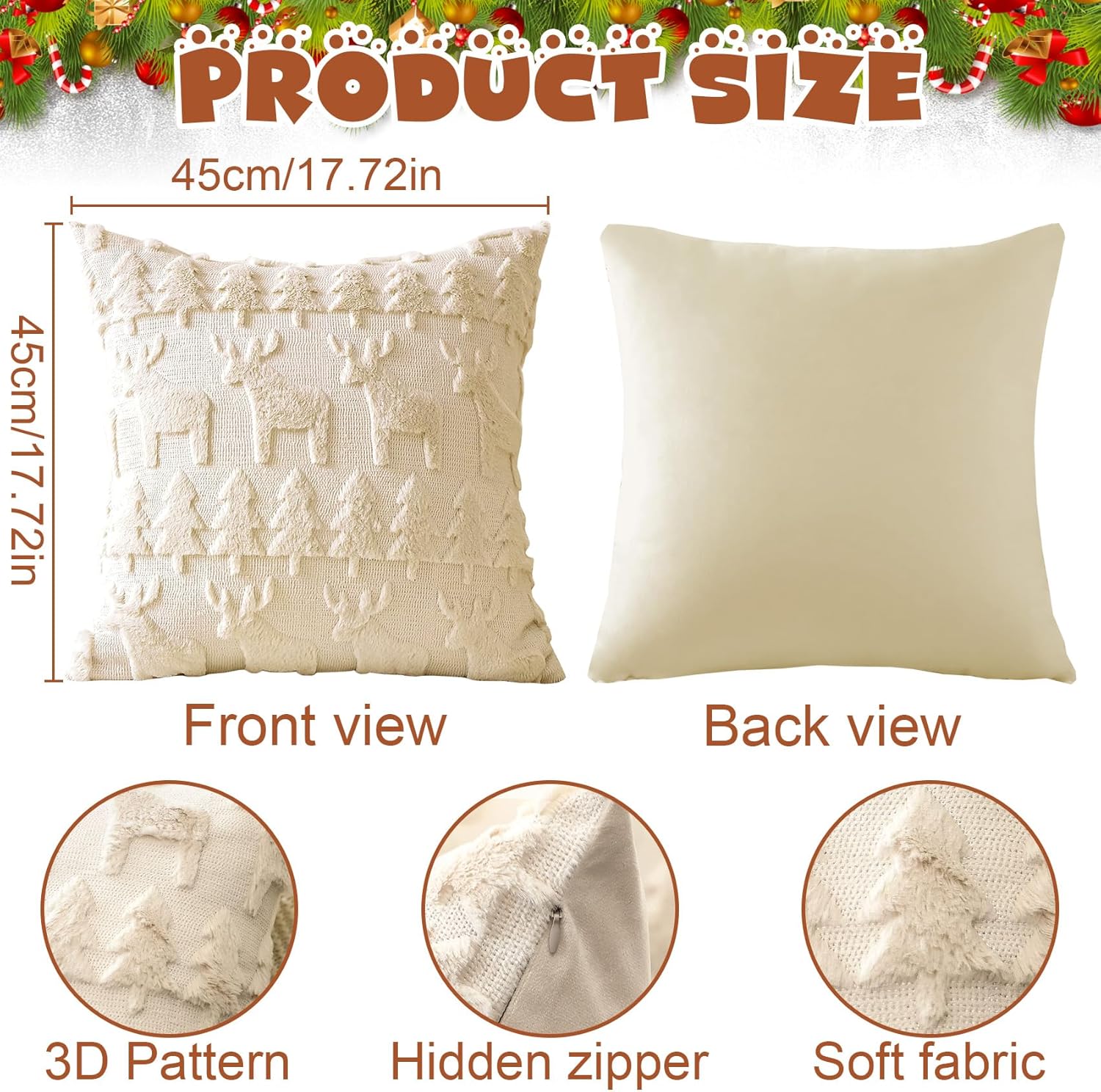 Wholesale Plush Reindeer Christmas Tree Pillow Covers | Holiday Cushion Supplier
