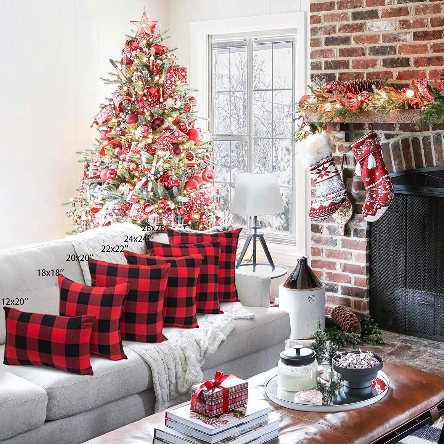 Rustic Christmas Decoration Plaid Pillow Cover Wholesale