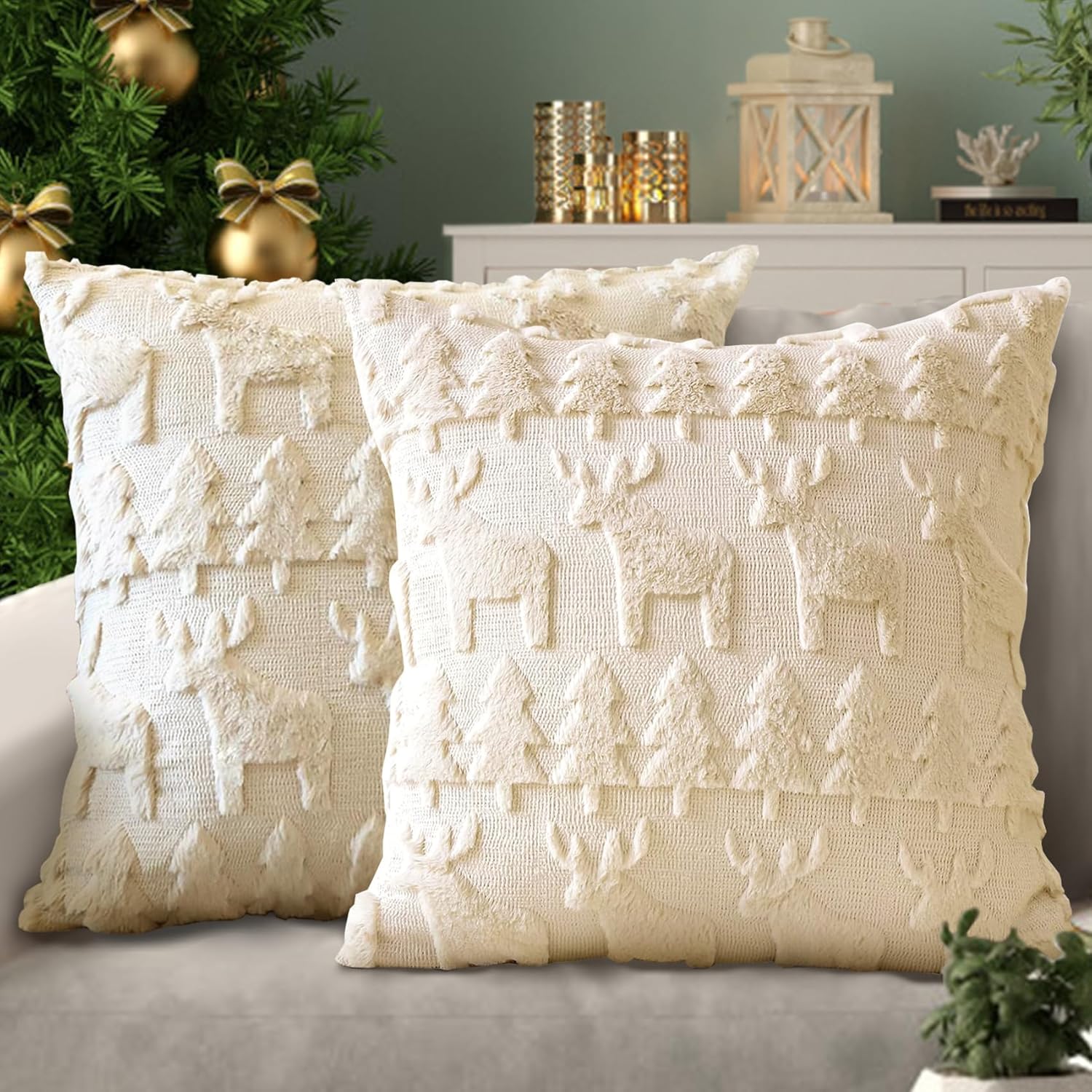 Wholesale Plush Reindeer Christmas Tree Pillow Covers | Holiday Cushion Supplier
