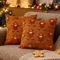Wholesale Plush Gingerbread Man Pillow Cover 2pack