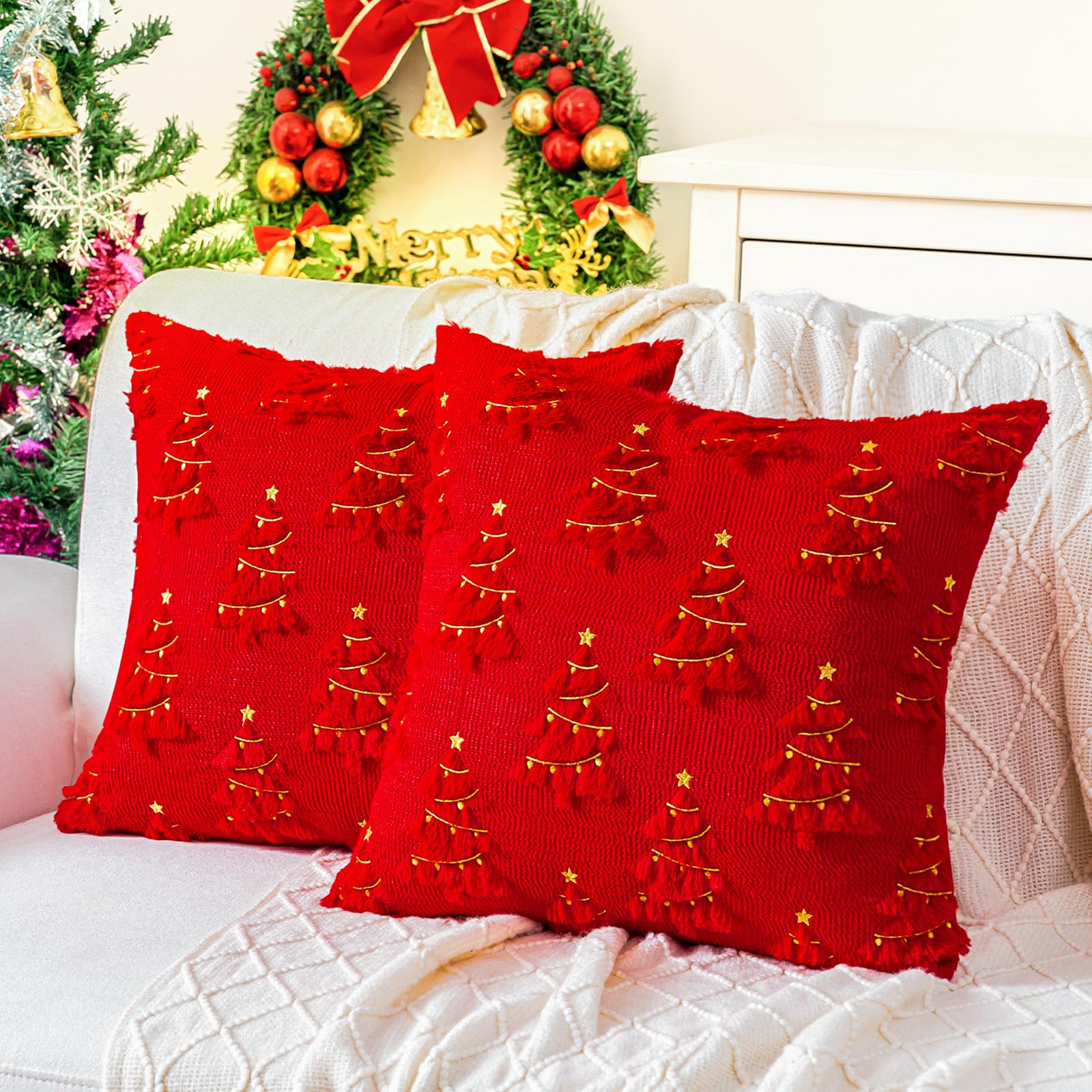 Wholesale Christmas Tree Plush Pillow Covers | Luxury Holiday Cushion Supplier