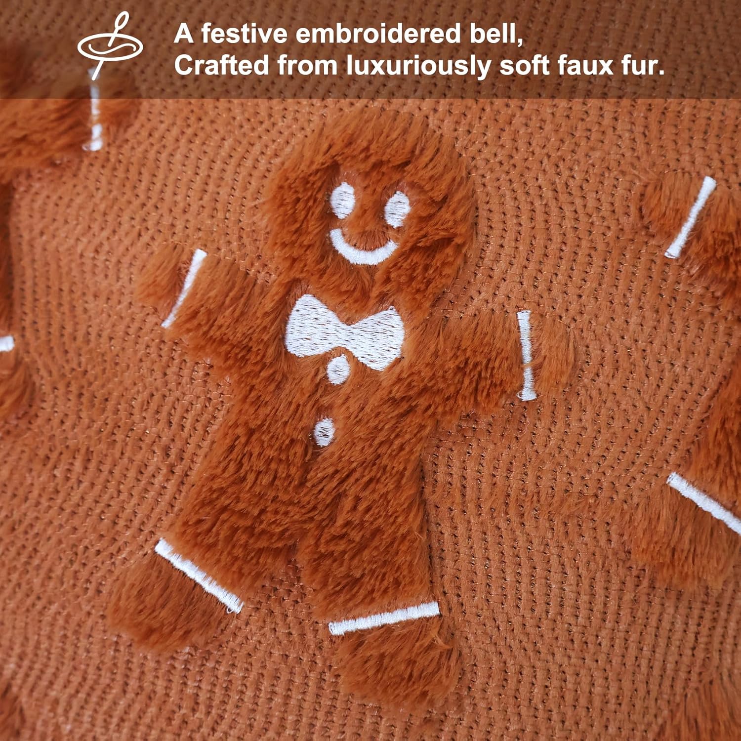 Wholesale Plush Gingerbread Man Pillow Cover 2pack