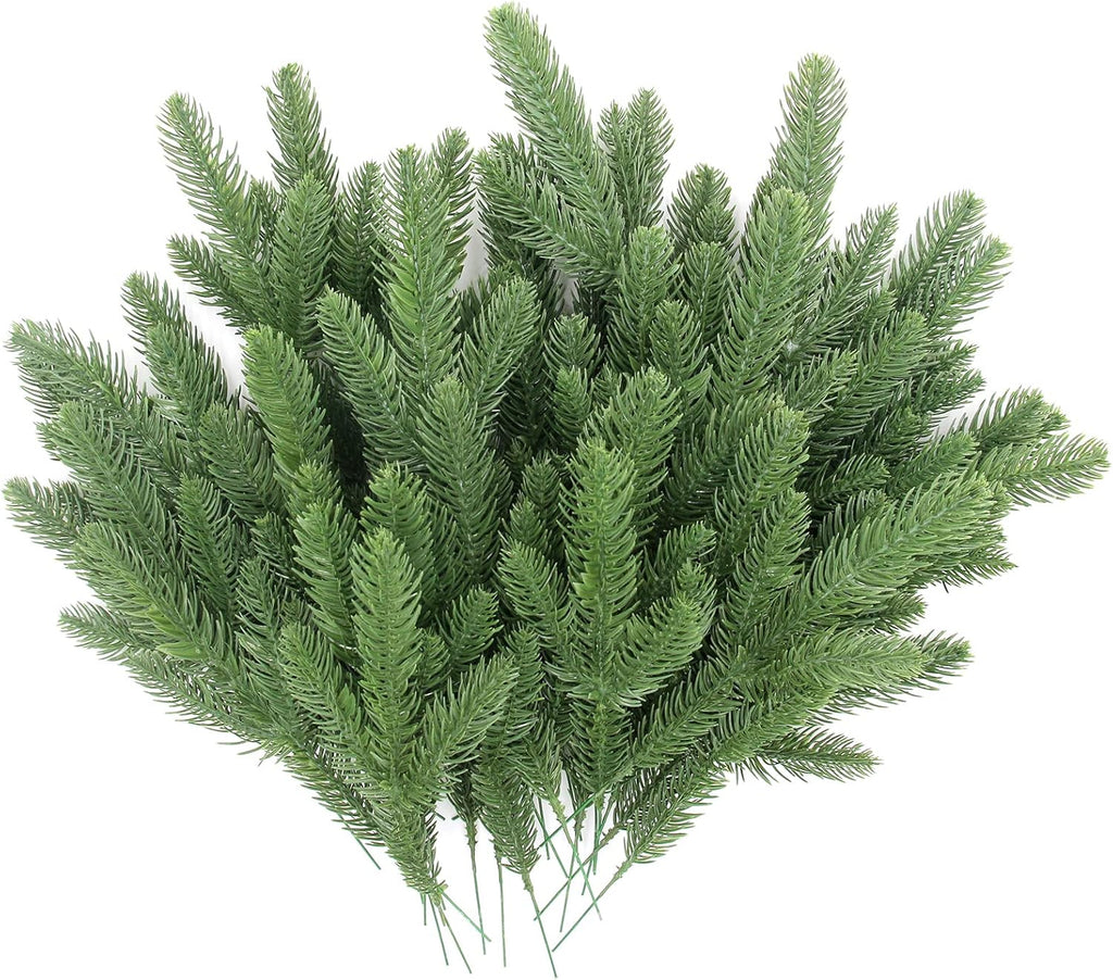 50 Pcs Artificial Pine Branches Wholesale， Accessories for Garland Wreath Christmas