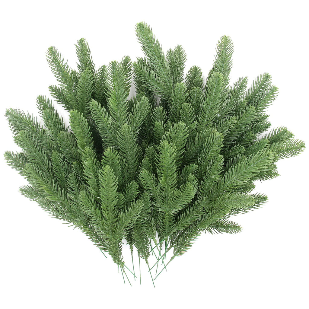 50 Pcs Artificial Pine Branches Wholesale， Accessories for Garland Wreath Christmas
