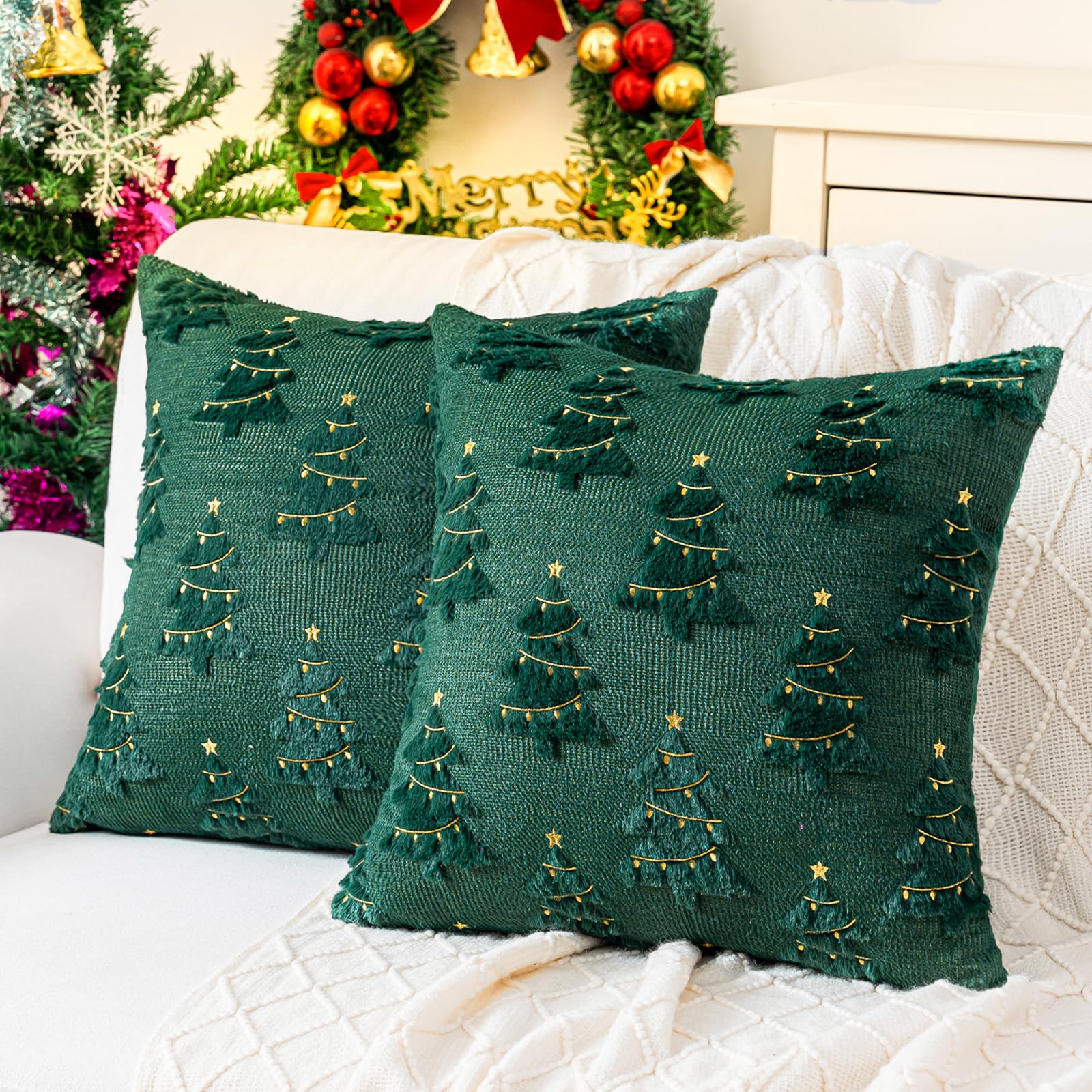 Wholesale Christmas Tree Plush Pillow Covers | Luxury Holiday Cushion Supplier