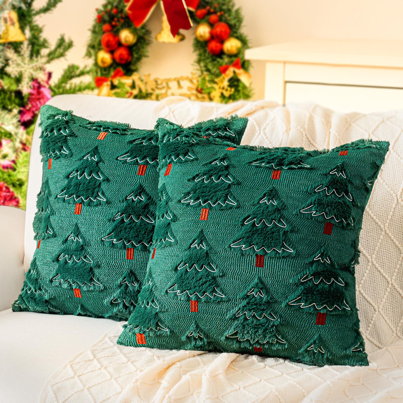 Wholesale Christmas Tree Plush Pillow Covers | Luxury Holiday Cushion Supplier
