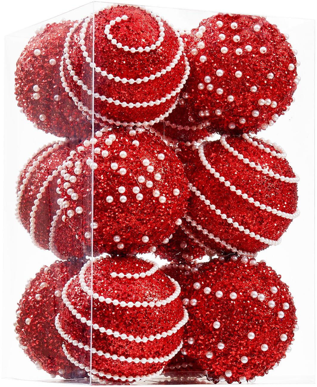 Gold Beaded Christmas Ball Ornament Set Wholesale | Luxury Glitter Holiday Decorations