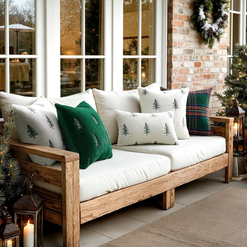Wholesale Plush Christmas Tree Embroidered Pillow Covers | Holiday Cushion Supplier