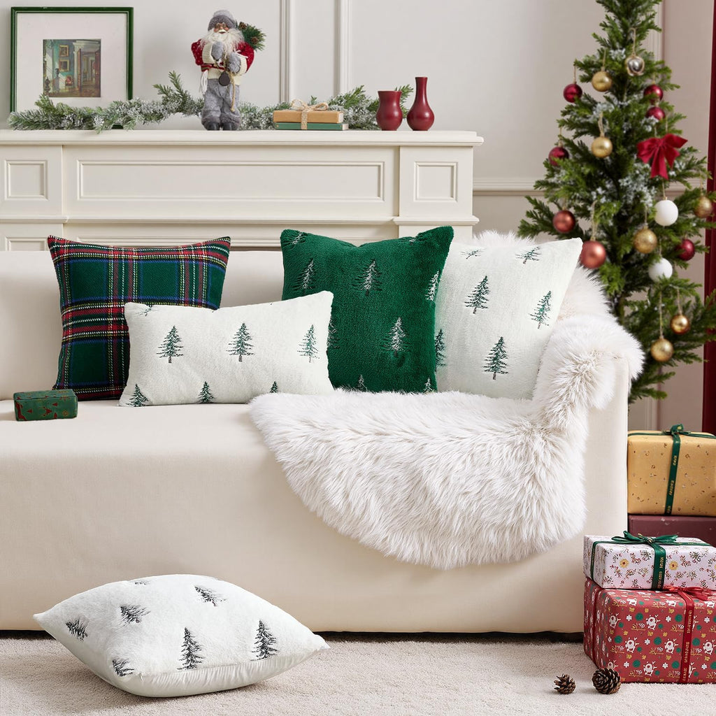 Wholesale Plush Christmas Tree Embroidered Pillow Covers | Holiday Cushion Supplier