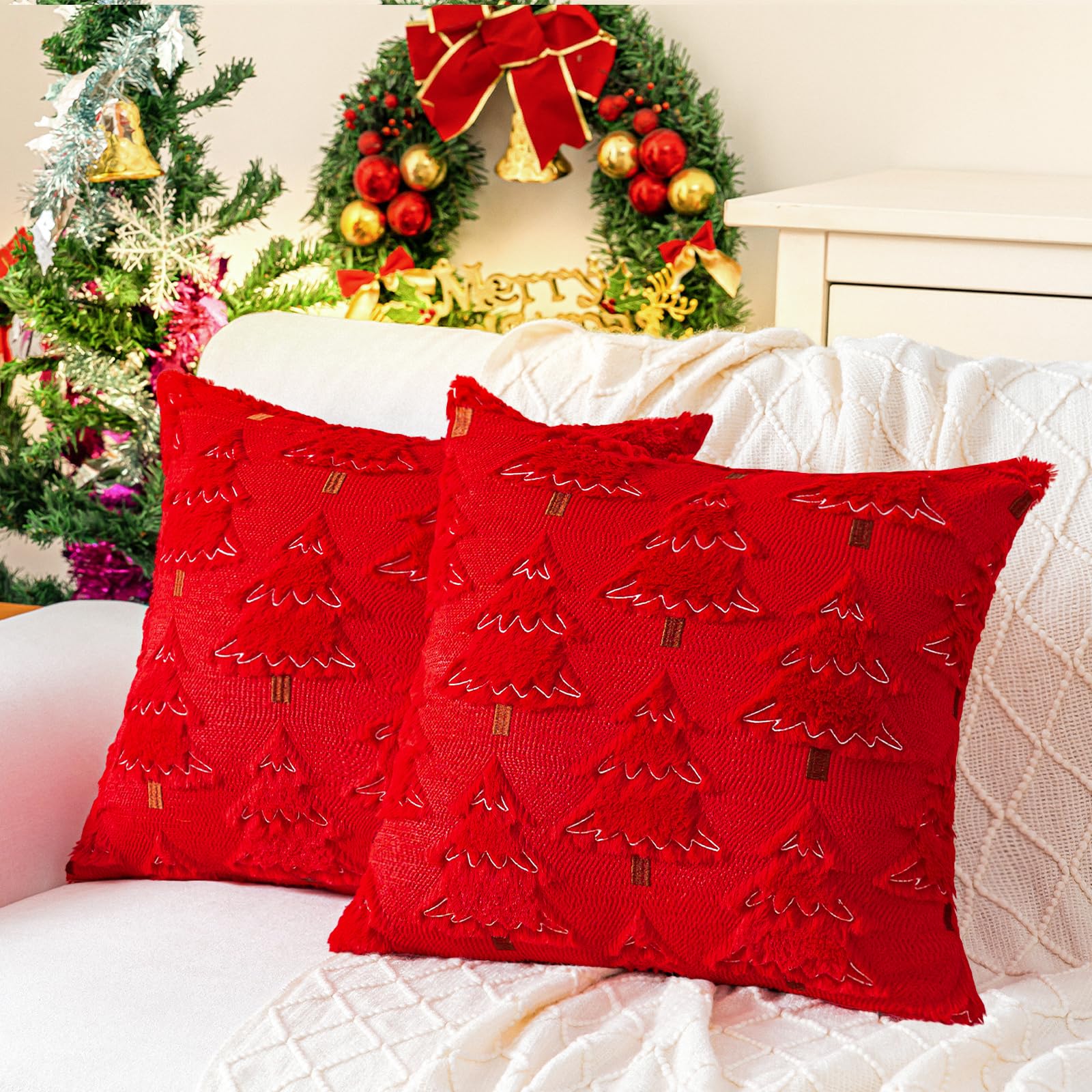 Wholesale Christmas Tree Plush Pillow Covers | Luxury Holiday Cushion Supplier