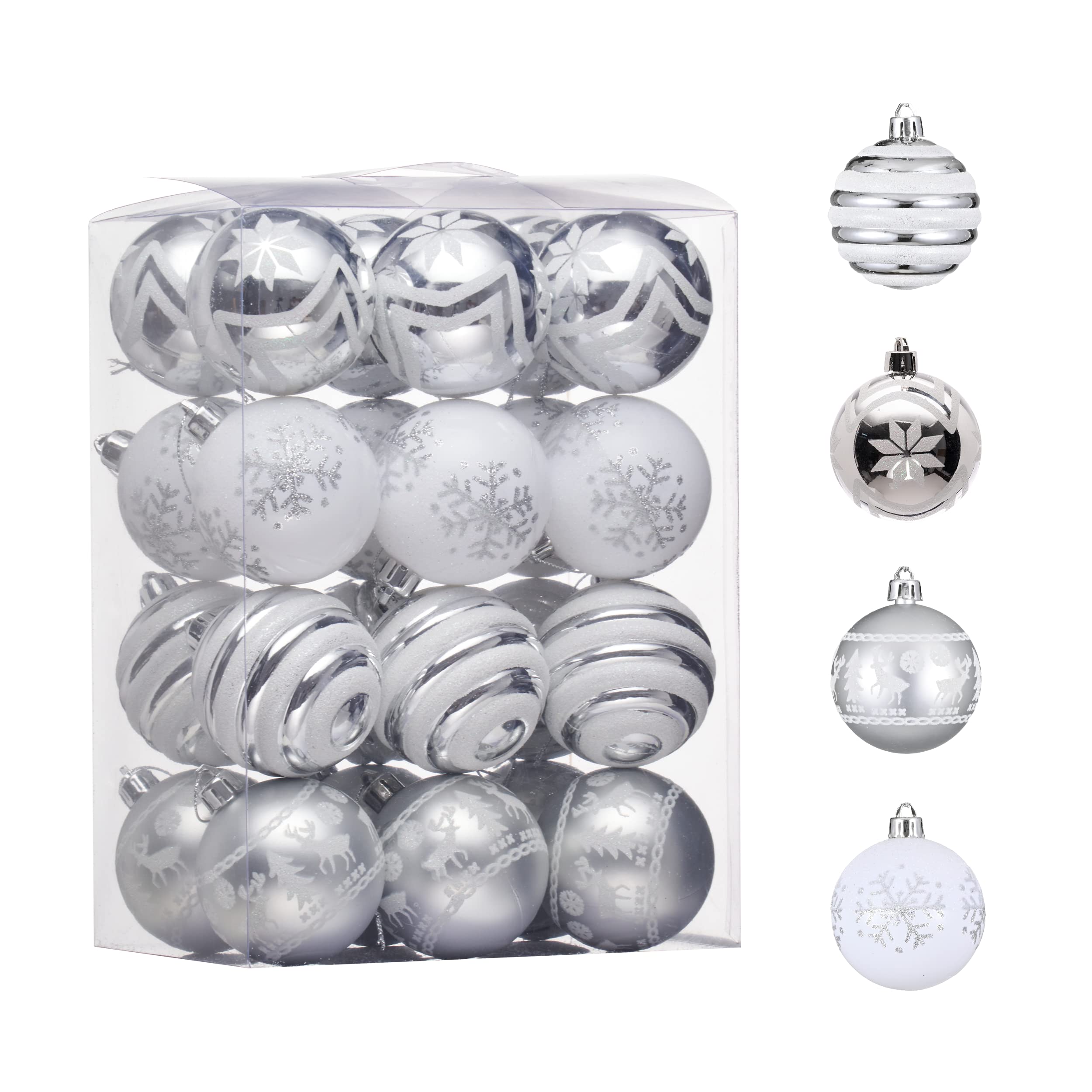 Christmas Ornaments Tree Decorations Wholesale, 24ct Shatterproof Christmas Ball Ornaments Set Supplier