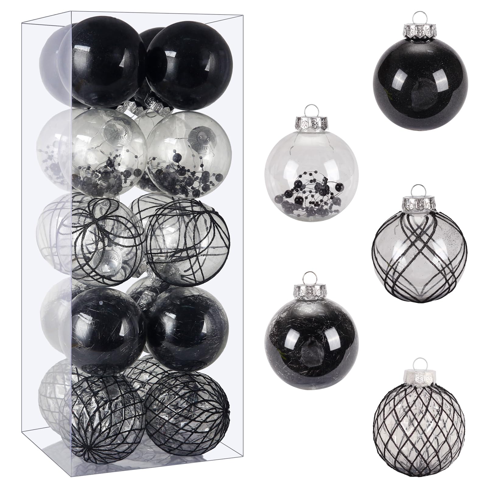 Wholesale Clear Plastic Christmas Ball Ornaments, 30ct 2.36 Inch Champagne Balls for Tree Decoration