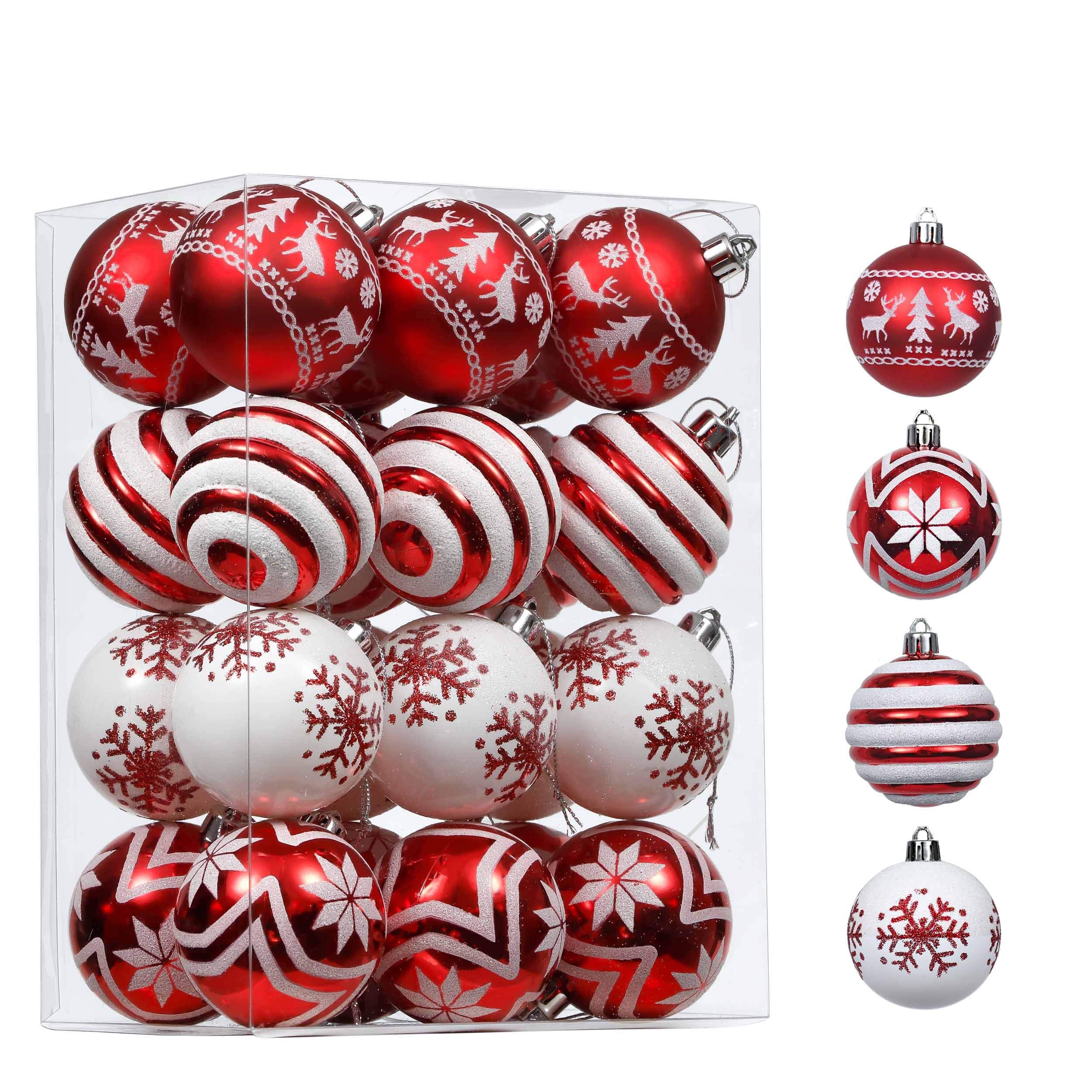 Christmas Ornaments Tree Decorations Wholesale, 24ct Shatterproof Christmas Ball Ornaments Set Supplier