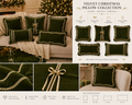 Wholesale Velvet Pillow Cover – Scalloped Edge with Gold Trim | Luxury Christmas Home Decor